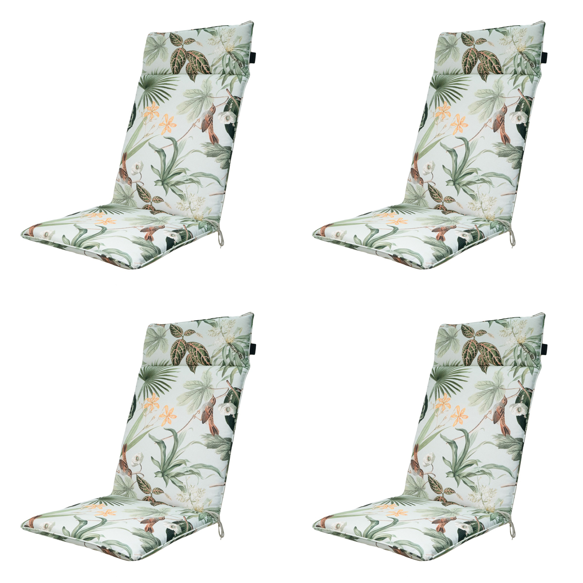 Madison -  Tuinstoelkussen Hoge Rug Grasse green - Ca. 120x50 cm - Set van 4