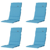 Madison -  Tuinkussen Fiber Deluxe Panama aqua - Ca. 125x50 cm - Set van 4