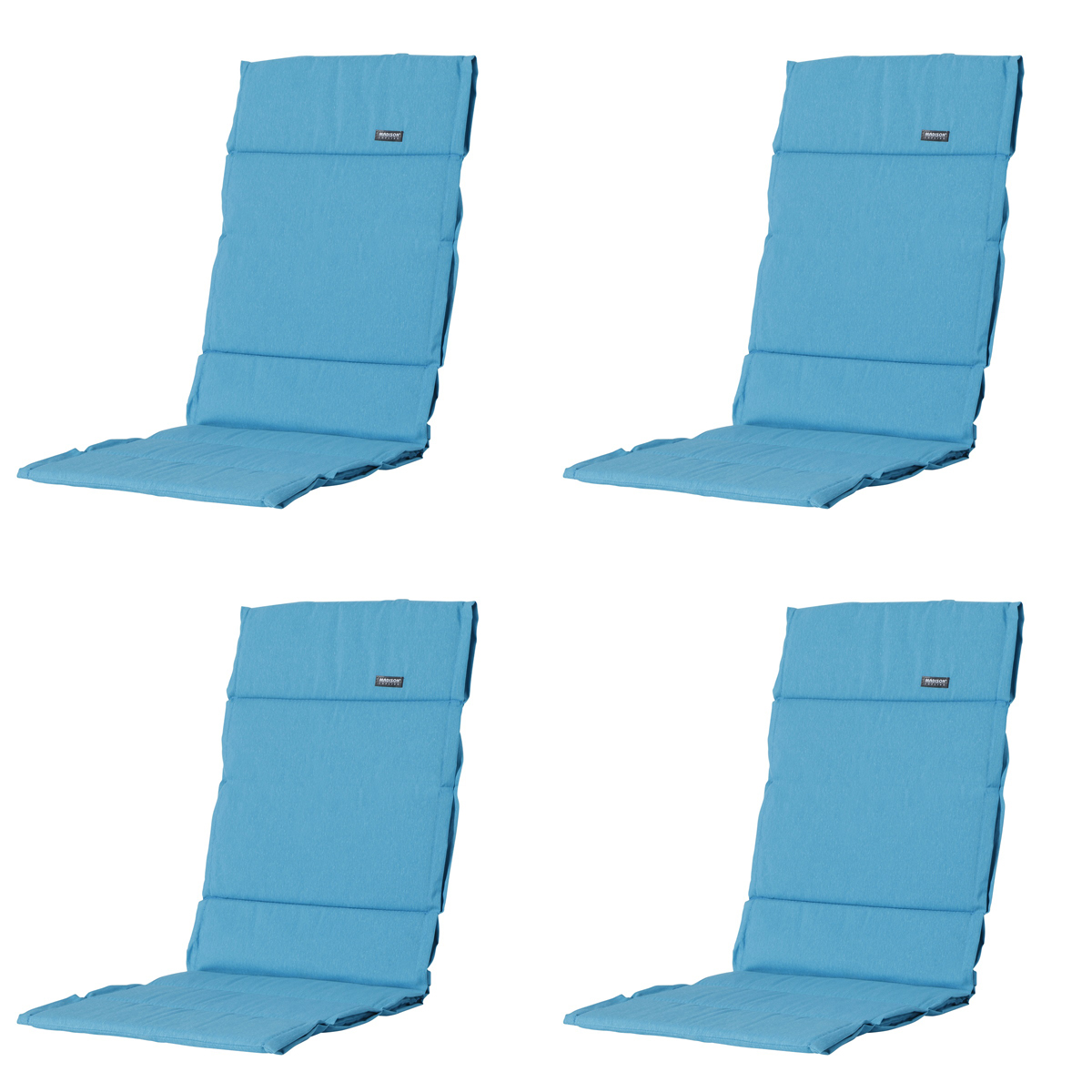 Madison -  Tuinkussen Fiber Deluxe Panama aqua - Ca. 125x50 cm - Set van 4