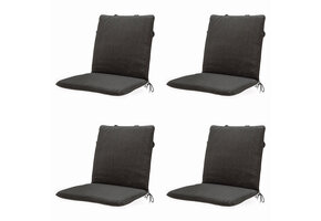 Madison -  Stapelstoelkussen Dark grey canvas eco+ - Ca. 97x49 cm - Set van 4