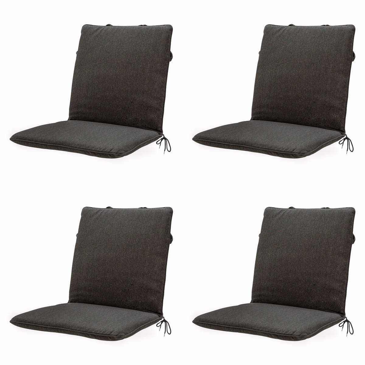 Madison -  Stapelstoelkussen Dark grey canvas eco+ - Ca. 97x49 cm - Set van 4