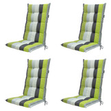 Madison -  Tuinstoelkussen Hoge Rug Victoria green - Ca. 123x50 cm - Set van 4