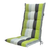 Madison -  Tuinstoelkussen Hoge Rug Victoria green - Ca. 123x50 cm - Set van 4