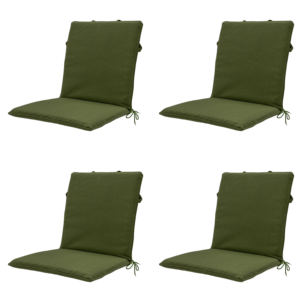 Madison -  Stapelstoelkussen Moss green canvas eco+ - Ca. 97x49 cm - Set van 4