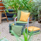 Madison -  Stapelstoelkussen Moss green canvas eco+ - Ca. 97x49 cm - Set van 4