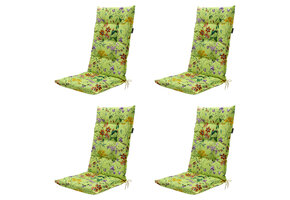 Madison -  Tuinstoelkussen Hoge Rug Milly green - Ca. 123x50 cm - Set van 4