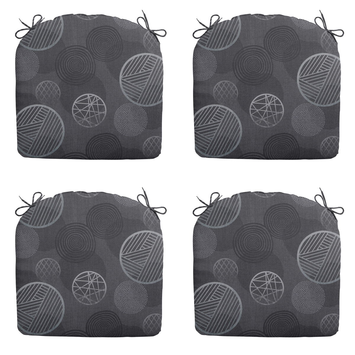 Madison -  Zitkussen Circle grey - Ca. 46x48 cm - Set van 4