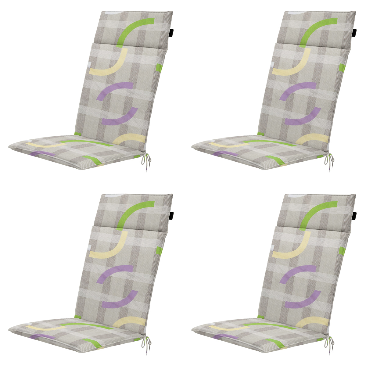 Madison -  Tuinstoelkussen Hoge Rug Tess purple - Ca. 120x50 cm - Set van 4