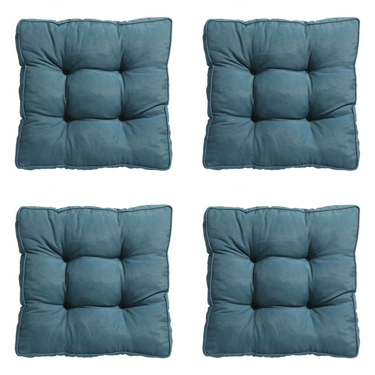 Madison -  Zitkussen Florance Panama sea blue - Ca. 47x47 cm - Set van 4