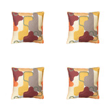 Madison -  Sierkussen Grafi bordo - Ca. 50x50 cm - Set van 4