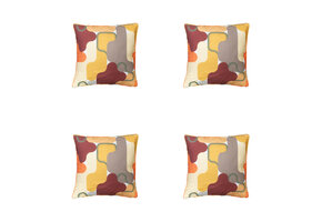 Madison -  Sierkussen Grafi bordo - Ca. 50x50 cm - Set van 4