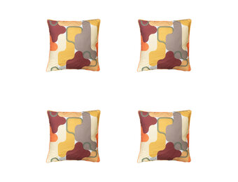 Madison -  Sierkussen Grafi bordo - Ca. 50x50 cm - Set van 4
