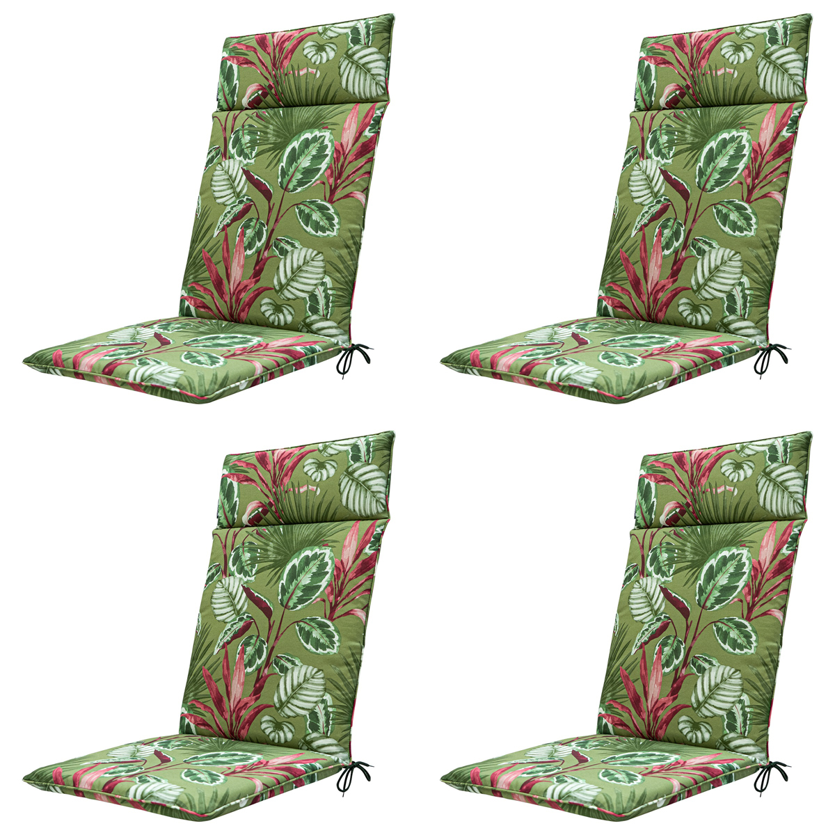 Madison -  Tuinstoelkussen Hoge Rug Cala green - Ca. 120x50 cm - Set van 4