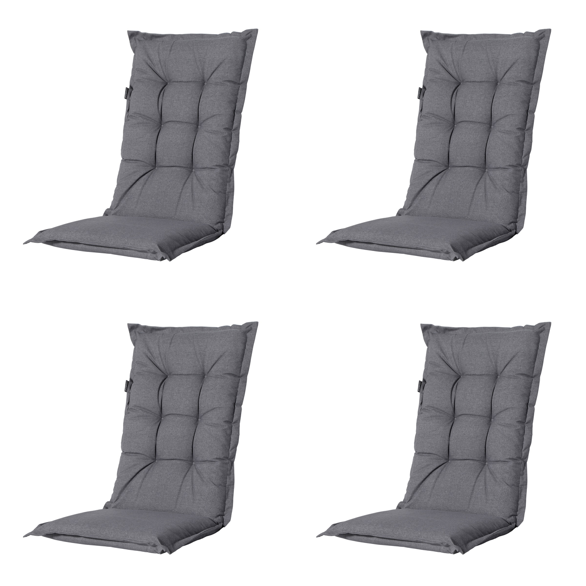 Madison -  Tuinstoelkussen Hoge Rug Oxford grey - Ca. 123x50 cm - Set van 4