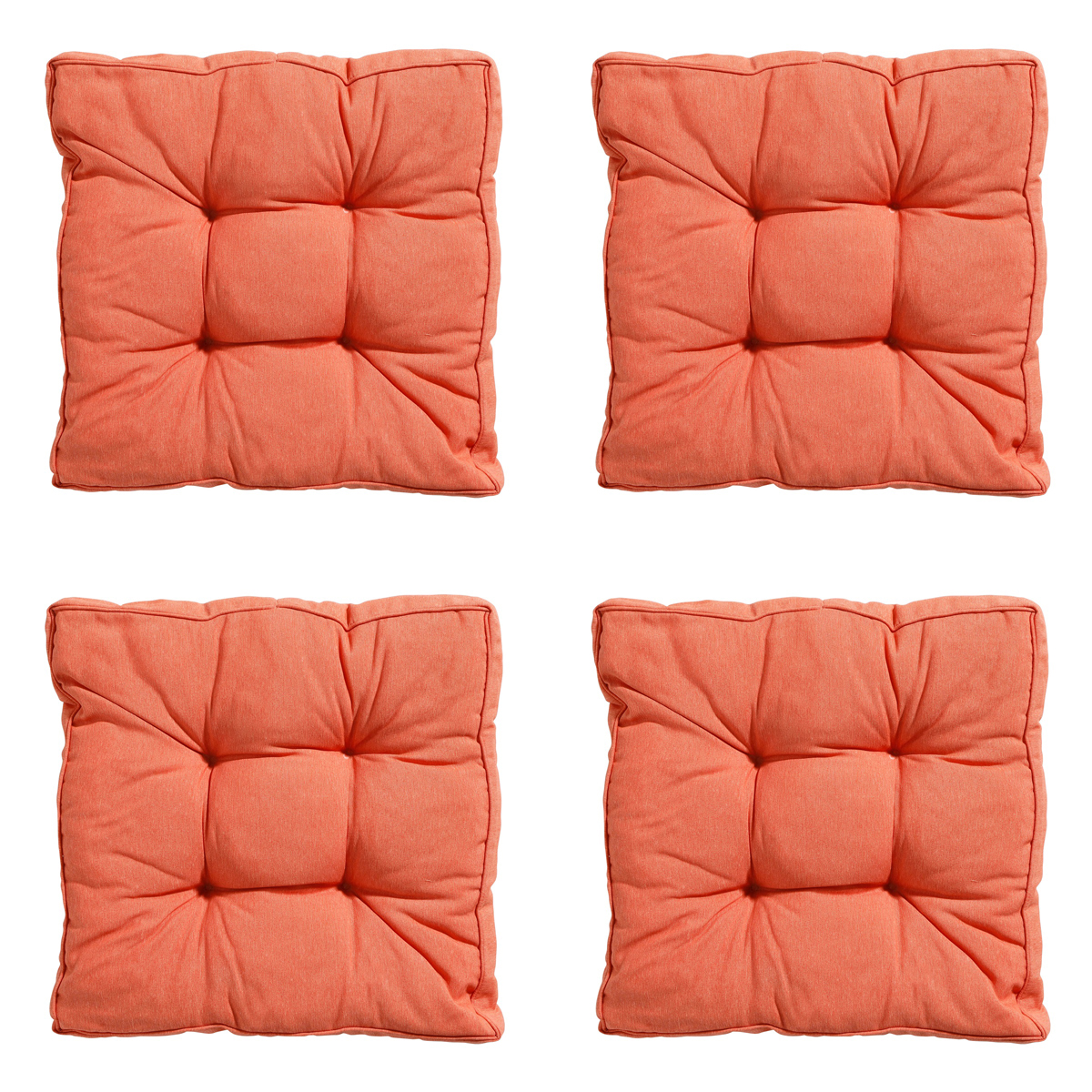 Madison -  Zitkussen Florance Panama flame orange - Ca. 47x47 cm - Set van 4