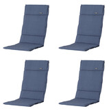 Madison -  Tuinkussen Fiber Deluxe Panama safier blue - Ca. 125x50 cm - Set van 4