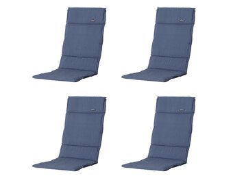Madison -  Tuinkussen Fiber Deluxe Panama safier blue - Ca. 125x50 cm - Set van 4