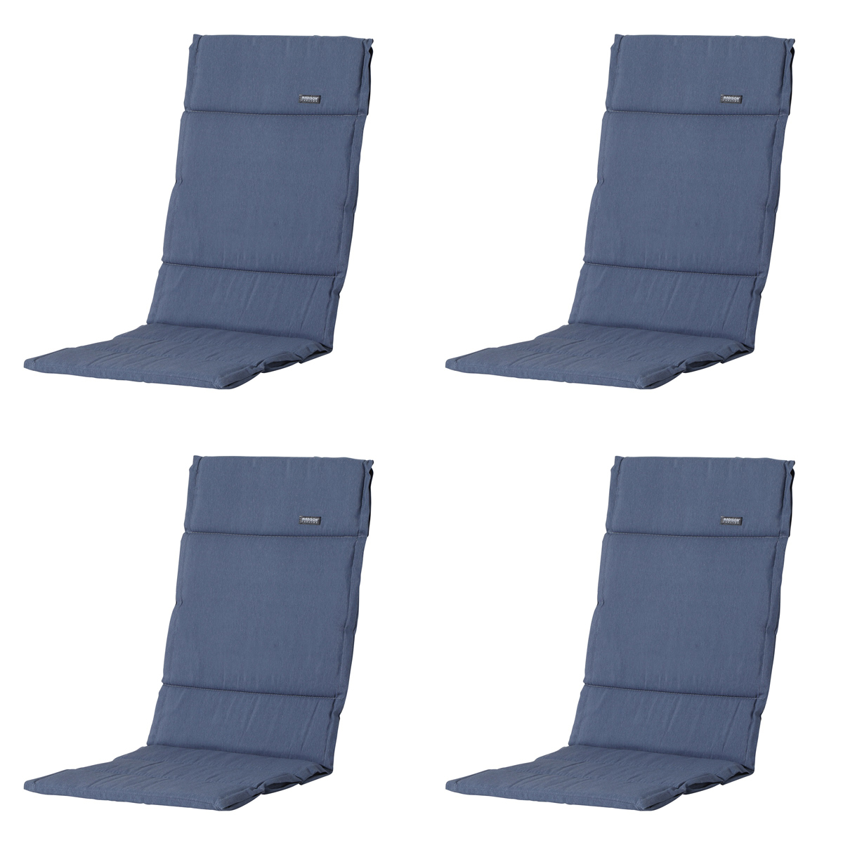 Madison - Tuinkussen Fiber Deluxe Panama safier blue - Ca. 125x50 cm - Set van 4