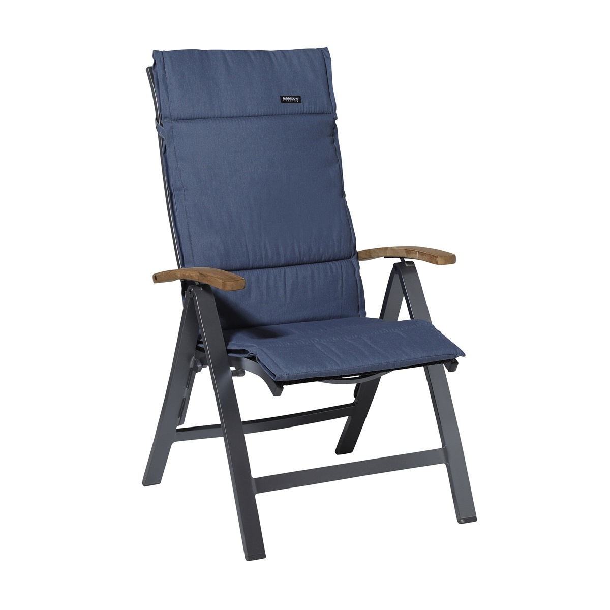 Madison - Tuinkussen Fiber Deluxe Panama safier blue - Ca. 125x50 cm - Set van 4