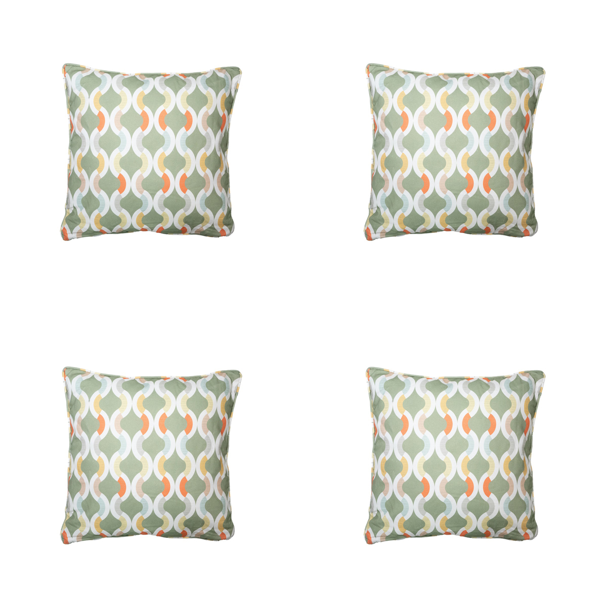 Madison -  Sierkussen Trivia green - Ca. 50x50 cm - Set van 4