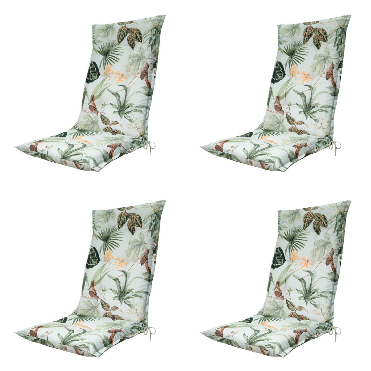 Madison -  Tuinstoelkussen Hoge Rug Grasse green - Ca. 123x50 cm - Set van 4