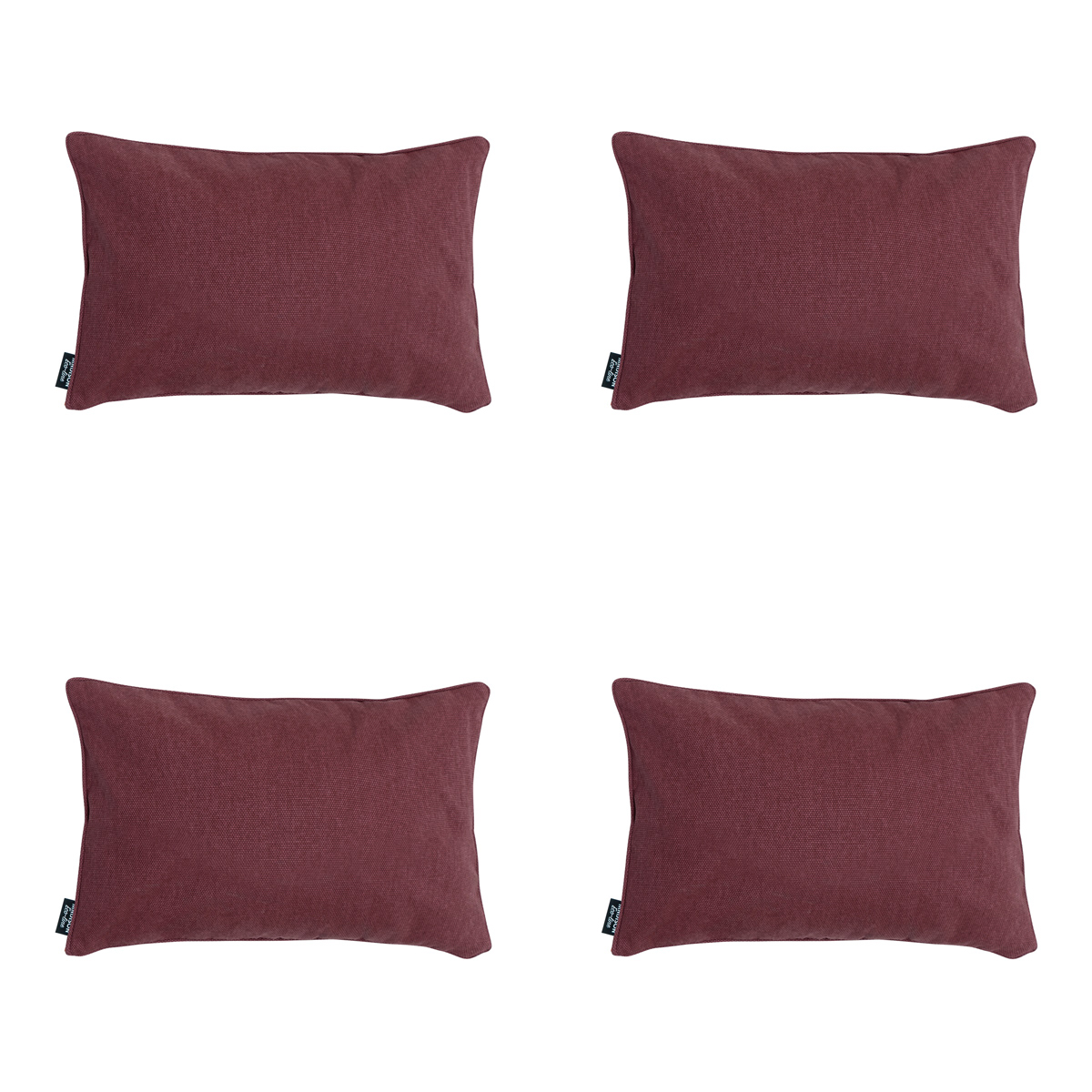 Madison -  Sierkussen Bordeaux canvas eco+ - Ca. 30x50 cm - Set van 4