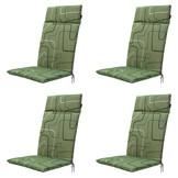 Madison -  Tuinstoelkussen Hoge Rug Joah sage - Ca. 120x50 cm - Set van 4
