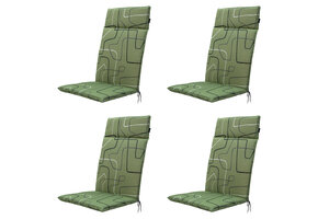 Madison -  Tuinstoelkussen Hoge Rug Joah sage - Ca. 120x50 cm - Set van 4