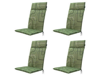 Madison -  Tuinstoelkussen Hoge Rug Joah sage - Ca. 120x50 cm - Set van 4