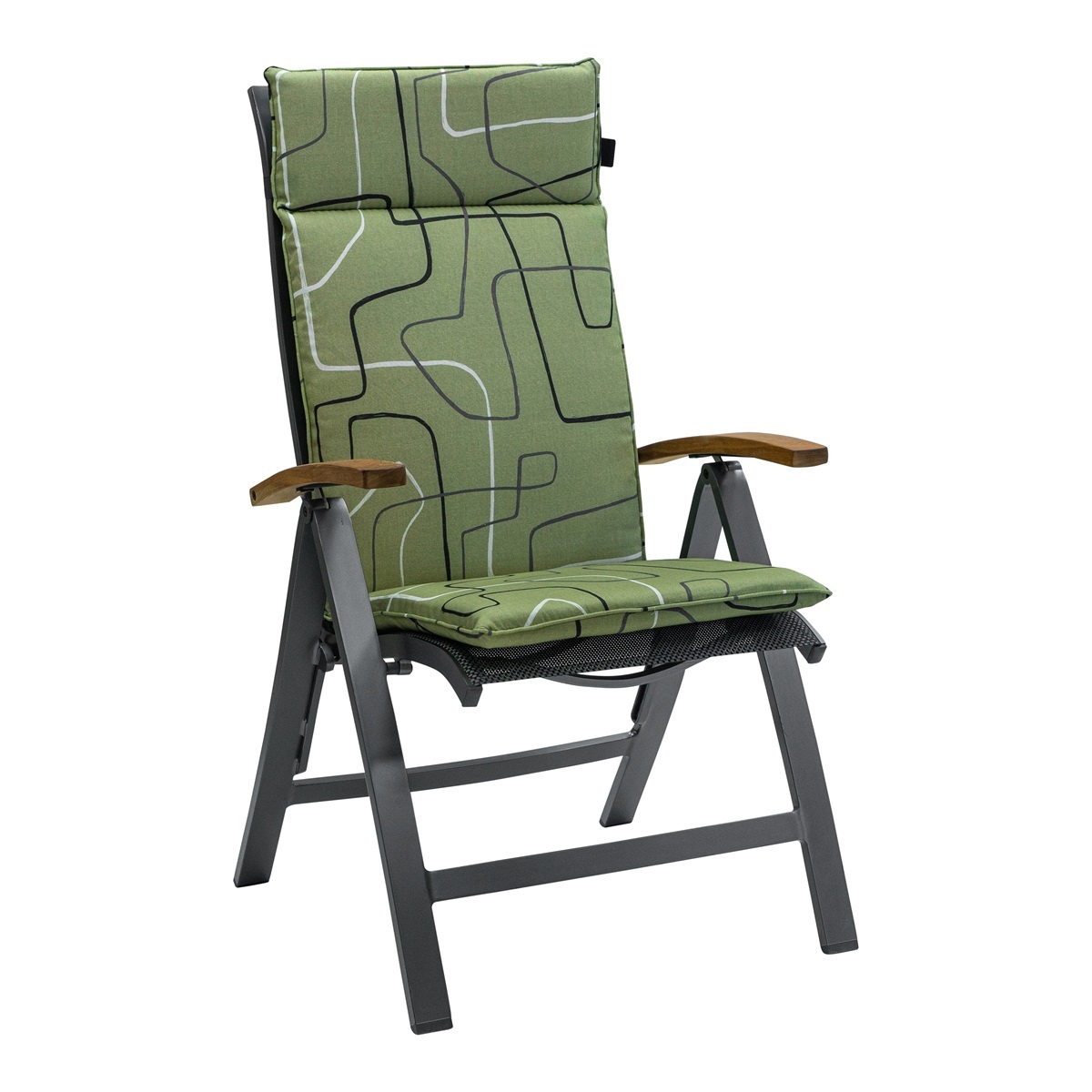 Madison - Tuinstoelkussen Hoge Rug Joah sage - Ca. 120x50 cm - Set van 4