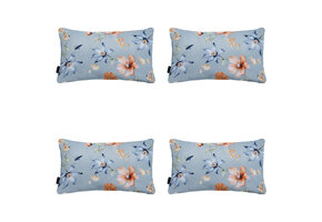 Madison -  Sierkussen Florina blue - Ca. 30x50 cm - Set van 4