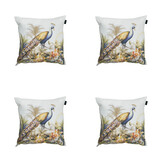 Madison -  Sierkussen Flore purple - Ca. 50x50 cm - Set van 4