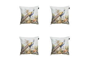 Madison -  Sierkussen Flore purple - Ca. 50x50 cm - Set van 4