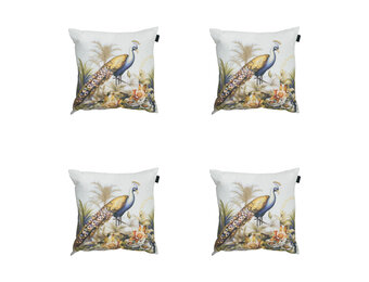 Madison -  Sierkussen Flore purple - Ca. 50x50 cm - Set van 4