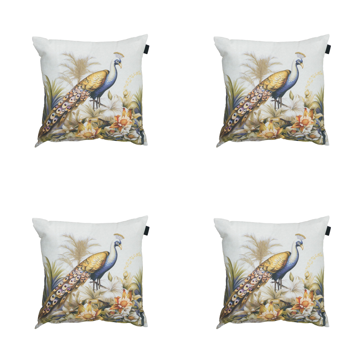 Madison -  Sierkussen Flore purple - Ca. 50x50 cm - Set van 4