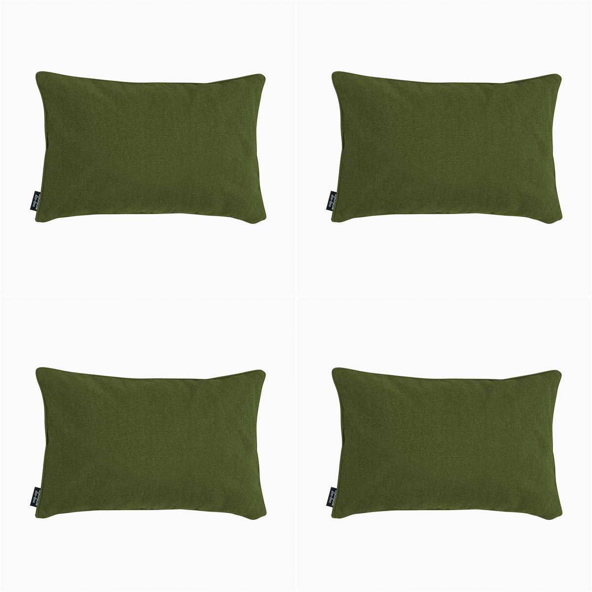 Madison -  Sierkussen Moss green canvas eco+ - Ca. 30x50 cm - Set van 4