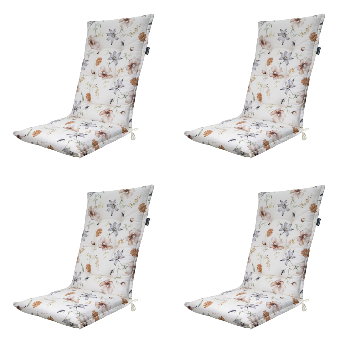 Madison -  Tuinstoelkussen Hoge Rug Florina natural - Ca. 123x50 cm - Set van 4