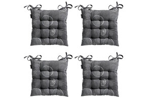 Madison -  Zitkussen Toscane Circle grey - Ca. 46x46 cm - Set van 4