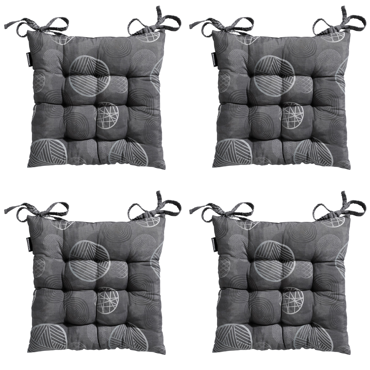 Madison -  Zitkussen Toscane Circle grey - Ca. 46x46 cm - Set van 4