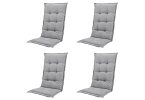 Madison -  Tuinstoelkussen Hoge Rug Napels grey - Ca. 123x50 cm - Set van 4