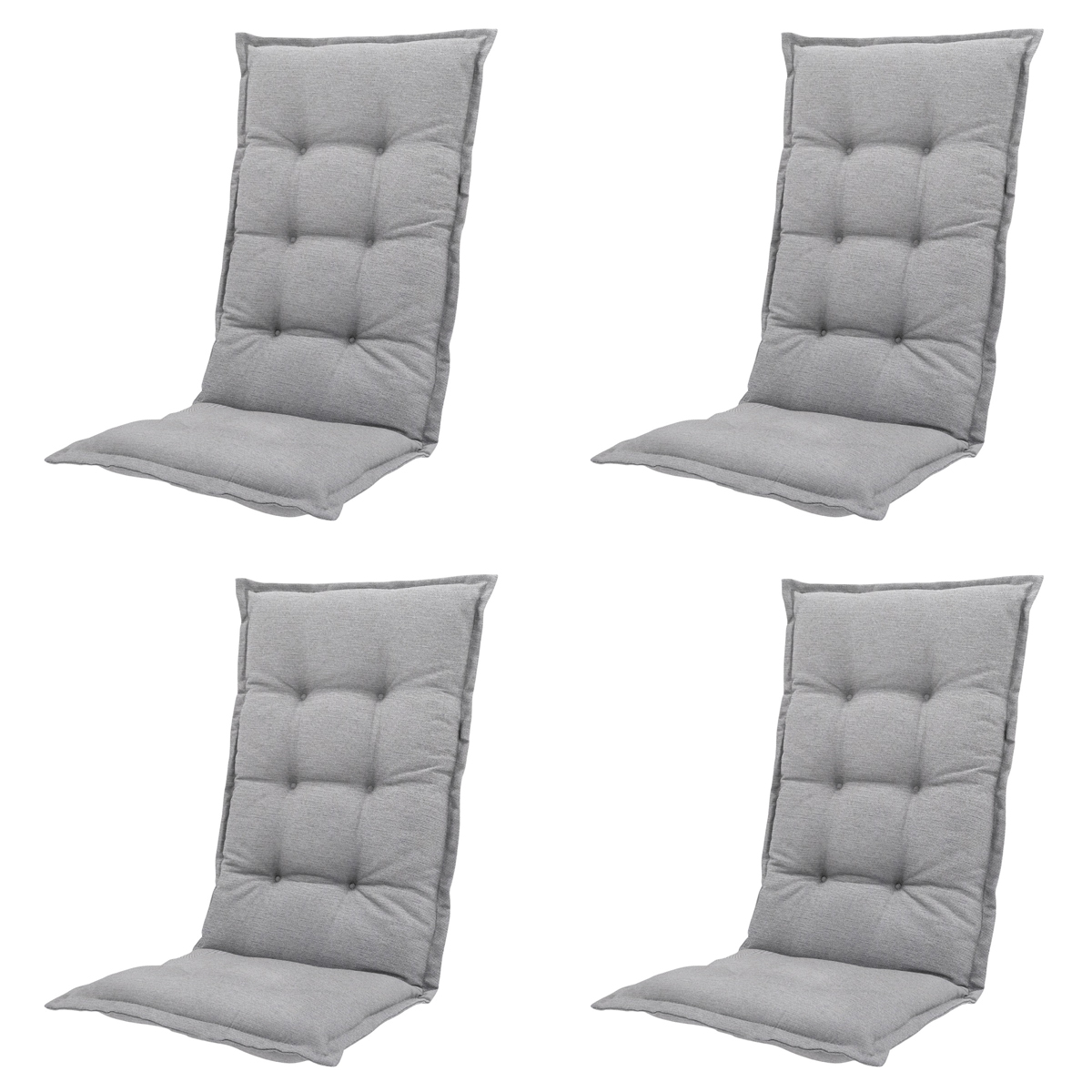 Madison -  Tuinstoelkussen Hoge Rug Napels grey - Ca. 123x50 cm - Set van 4