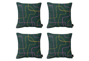 Madison -  Sierkussen Joah green - Ca. 50x50 cm - Set van 4