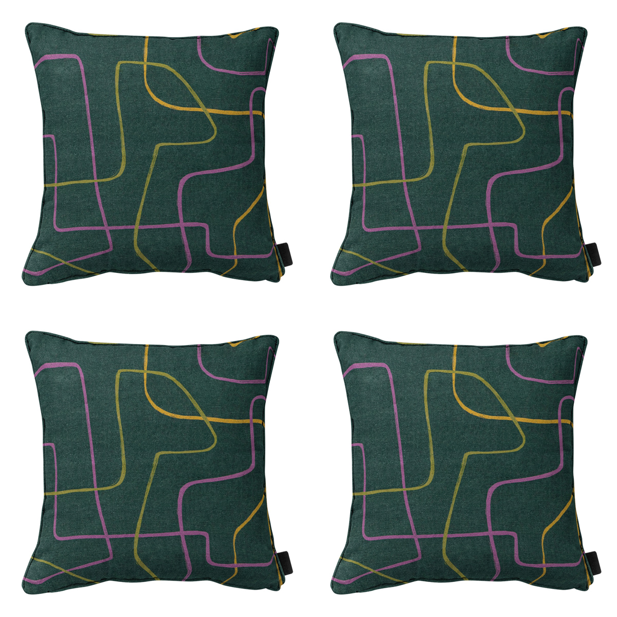 Madison -  Sierkussen Joah green - Ca. 50x50 cm - Set van 4