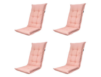 Madison -  Tuinstoelkussen Hoge Rug Napels salmone - Ca. 123x50 cm - Set van 4