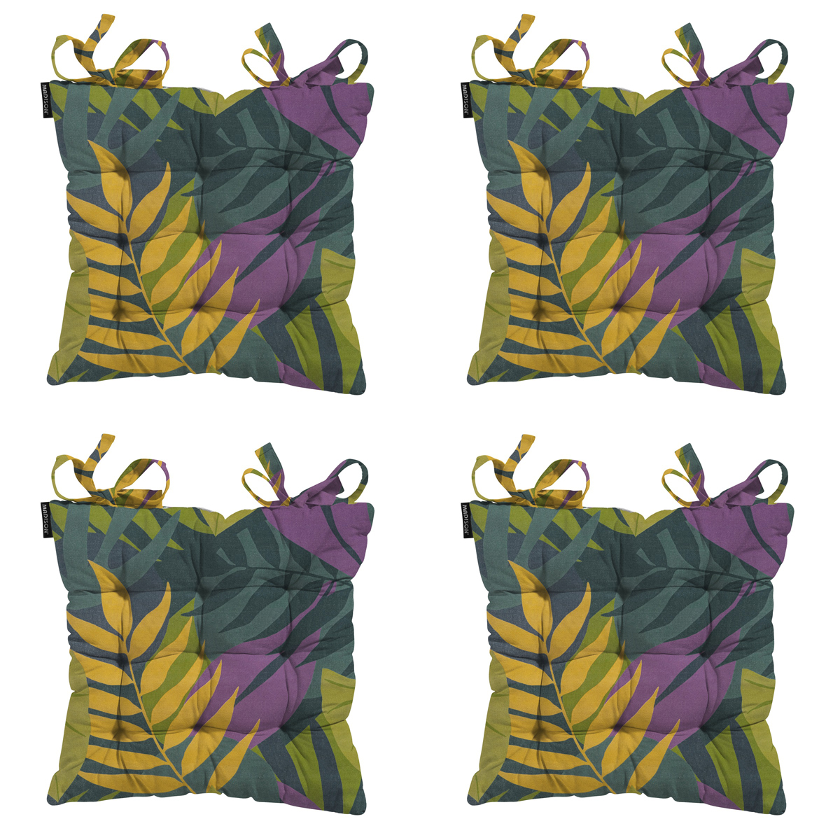 Madison -  Zitkussen Toscane Iven green - Ca. 46x46 cm - Set van 4