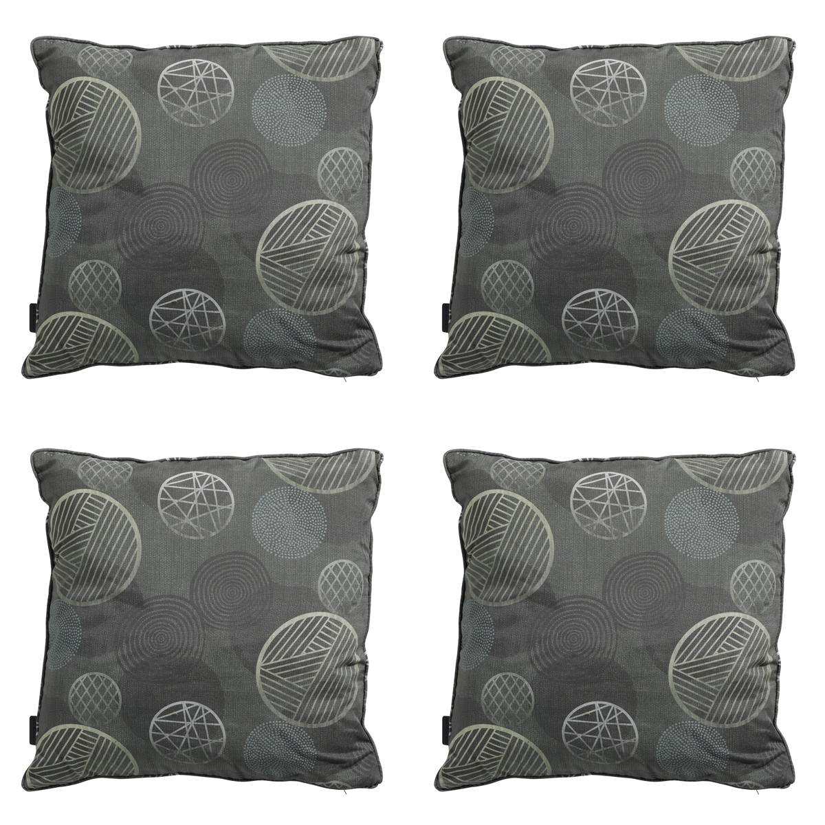 Madison -  Sierkussen Circle green - Ca. 50x50 cm - Set van 4