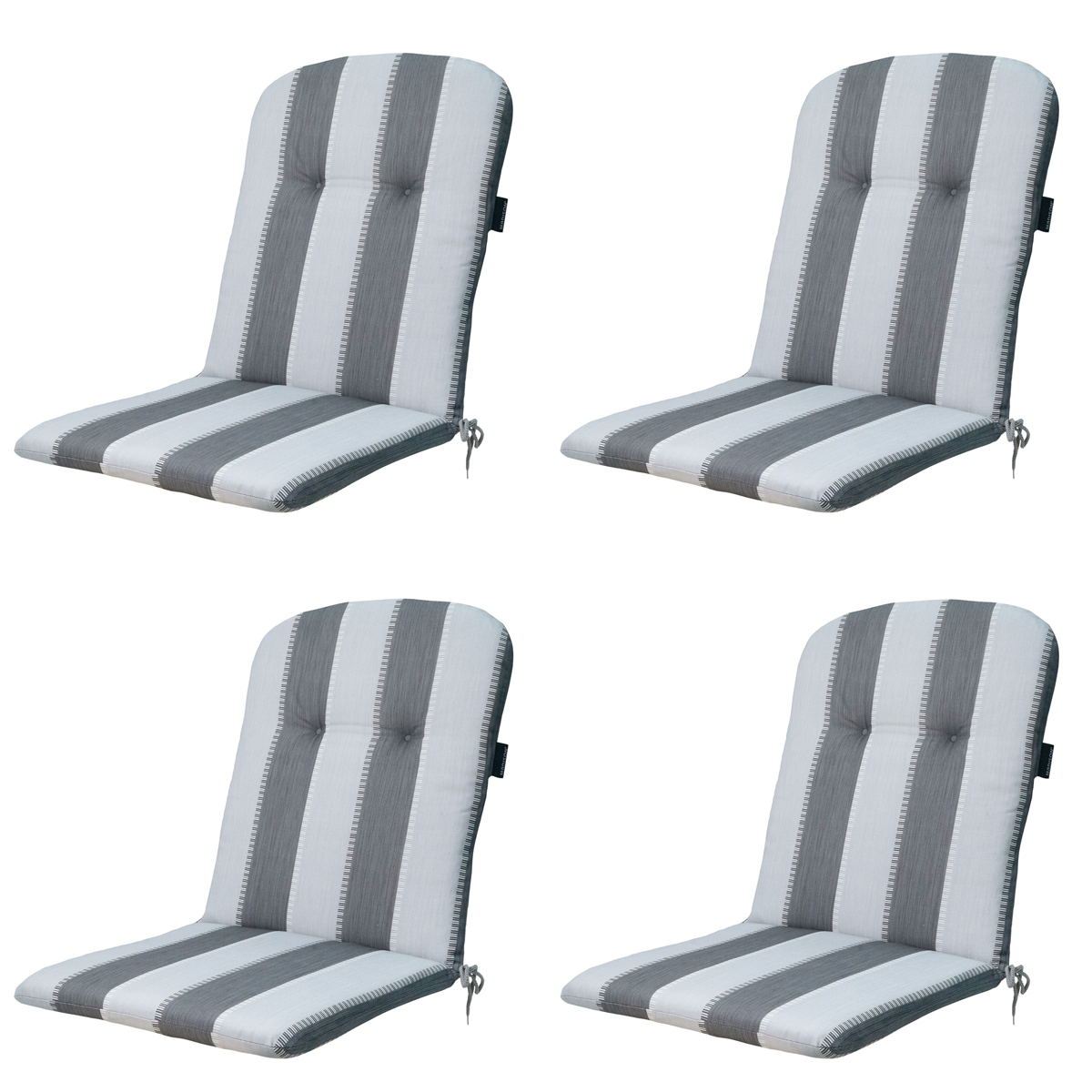 Madison -  Kuipstoelkussen Hoge Rug Banda grey - Ca. 96x45 cm - Set van 4