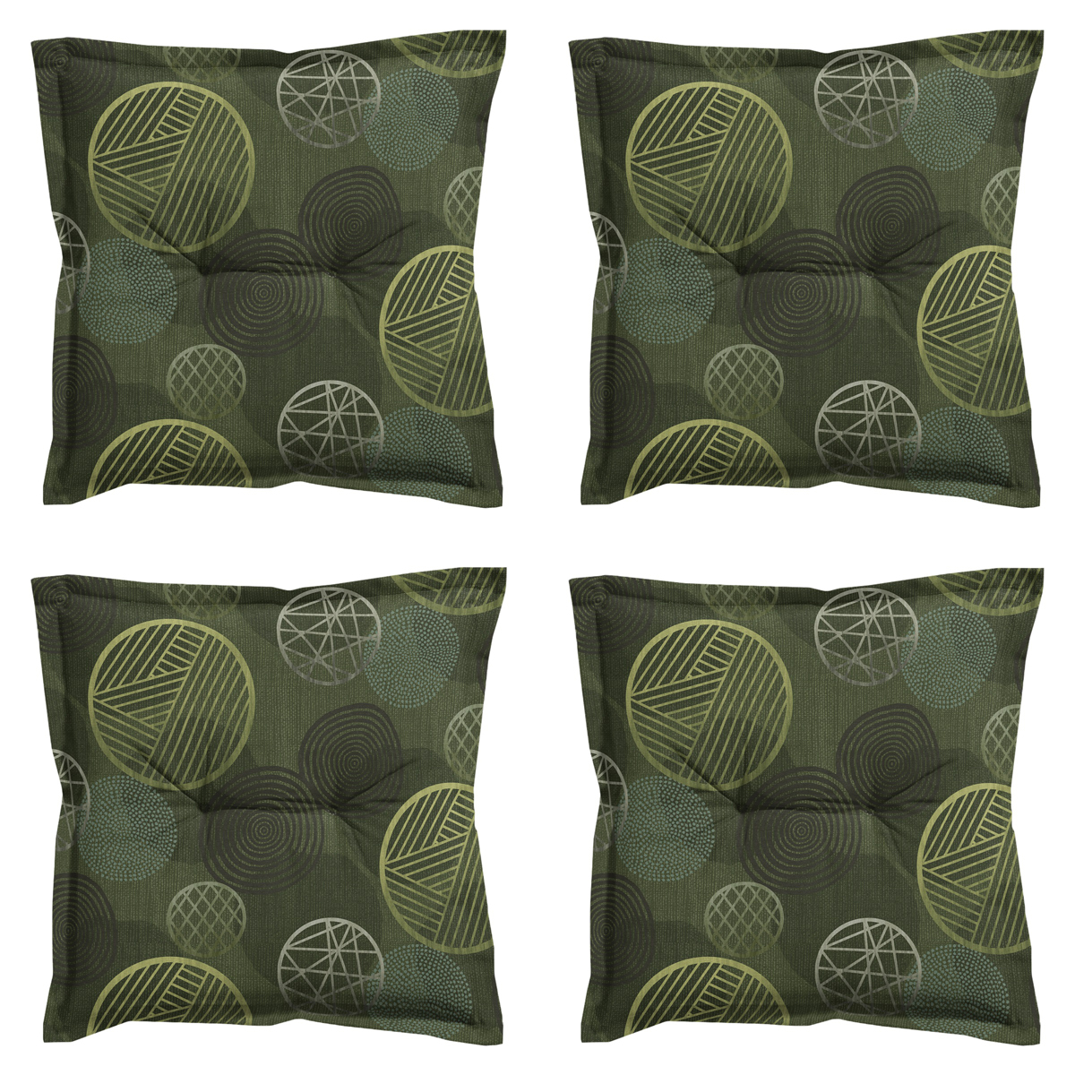 Madison -  Zitkussen Circle green - Ca. 50x50 cm - Set van 4