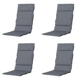Madison -  Tuinkussen Fiber Deluxe Rib grey - Ca. 125x50 cm - Set van 4