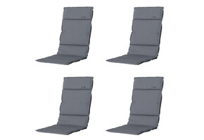 Madison -  Tuinkussen Fiber Deluxe Rib grey - Ca. 125x50 cm - Set van 4